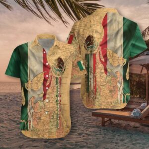 Mexico Skull Map Flag Hawaiian Shirt For Men Women  - Thelegend59