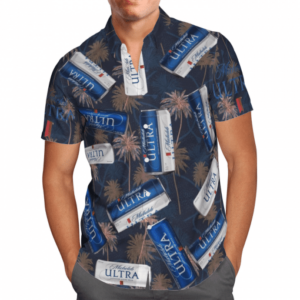 Michelob Ultra Palm Tree All Over Print 3D Hawaiian Shirt  - Thelegend59