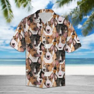 Miniature Bull Terrier  White Nice Design Unisex Hawaiian Shirt  - Thelegend59
