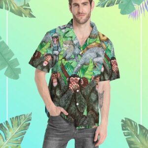 Monkey Hawaiian Shirt For Men Women  - Thelegend59