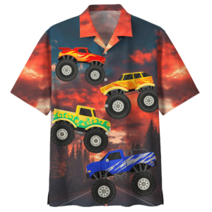 Monster Truck Red High Quality Unisex Hawaiian Shirt  - Thelegend59