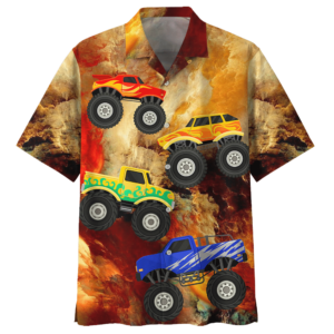 Monster Truck Red Unique Design Unisex Hawaiian Shirt  - Thelegend59