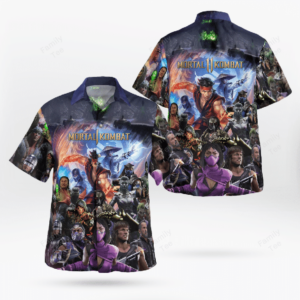 Mortal Kombat Hawaiian Graphic Print Short Sleeve  - Thelegend59