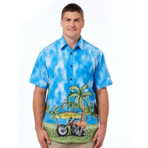 Motor Bikes Blue Amazing Design Hawaiian Shirt  - Thelegend59