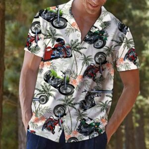 Motorbike Tropical Vintage Colorful Best Design Hawaiian Shirt For Men Women  - Thelegend59