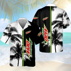 Mountain Dew Palm Tree All Over Print 3D Aloha Summer Beach Hawaiian Shirt  - Thelegend59