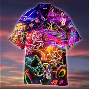 Music Neon Funny Hawaiian Shirt For Men Women  - Thelegend59