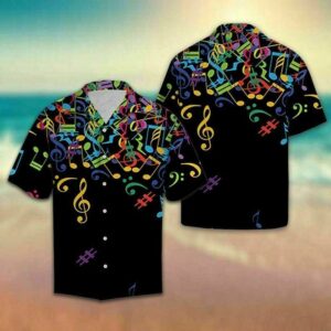 Music Notes Multicolor Unique Design Hawaiian Shirt  - Thelegend59