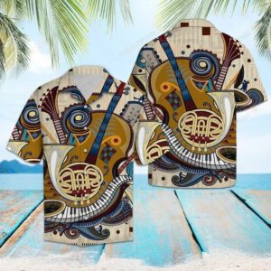 Musical Instrument Gallery Brown Best Design Hawaiian Shirt For Men Women  - Thelegend59