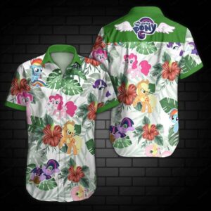 My Little Pony Hawaiian Graphic Print Short Sleeve  - Thelegend59