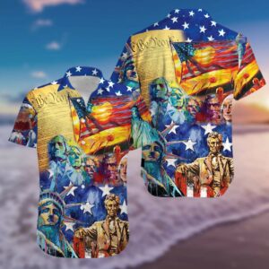 My Patriotic Heart Beats Red White And Blue Hawaiian Shirt  - Thelegend59