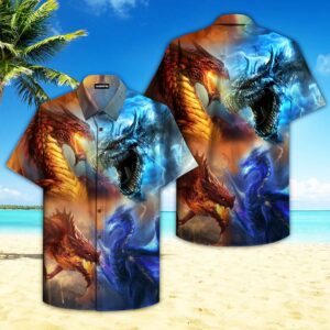 Mythical Thunder Fire Dragon Hawaiian Shirt For Men Women  - Thelegend59