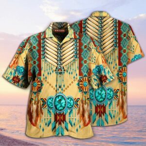 Natie American Hawaiian Aloha Hawaiian Shirts  - Thelegend59