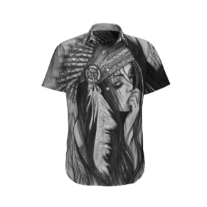 Native America  Gray Amazing Design Unisex Hawaiian Shirt  - Thelegend59