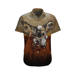 Native America  Khaki Awesome Design Unisex Hawaiian Shirt  - Thelegend59