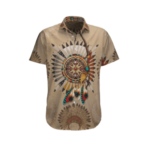 Native America  Tan Unique Design Unisex Hawaiian Shirt  - Thelegend59