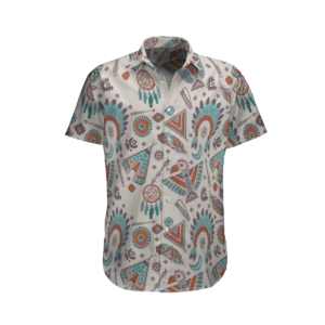 Native America  White Awesome Design Unisex Hawaiian Shirt  - Thelegend59