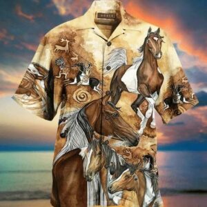 Native Horse Vintage Tropical Hawaiian Shirt  - Thelegend59