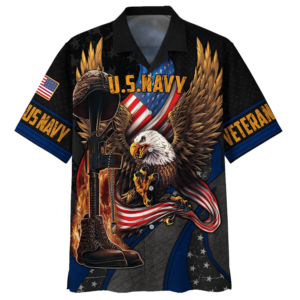 Navy Eagle With Gun And Boots Veteran U.S Navy Hawaiian Shirt - For Men And Women - Kids  - Thelegend59