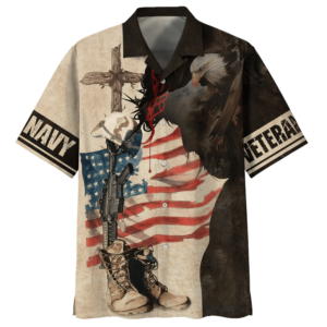 Navy Eagles With Guns And Army Hats Veteran U.S Navy Hawaiian Shirt - For Men And Women - Kids  - Thelegend59