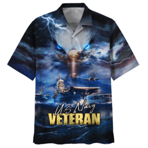 Navy Eagles With Ships And Planes U.S Navy Veteran Hawaiian Shirt - For Men And Women - Kids  - Thelegend59