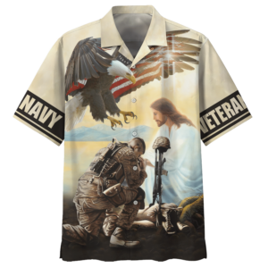 Navy God Bless The Soldier And The Eagle U.S Navy Veteran Hawaiian Shirt - For Men And Women - Kids  - Thelegend59