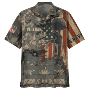 Navy Military Uniforms And Guns Veteran U.S Navy Hawaiian Shirt - For Men And Women - Kids  - Thelegend59