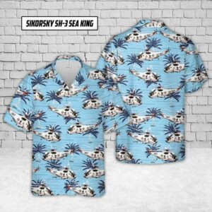 Navy Sikorsky Sh-3 Sea King Blue Palm Tree Unisex Hawaiian Shirts Beach Shorts  - Thelegend59