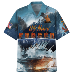 Navy Us Navy Forged By The Sea Ships And Airplanes Veteran Hawaiian Shirt - For Men And Women - Kids  - Thelegend59