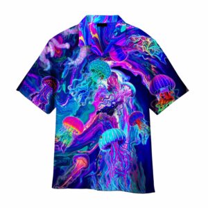 Neon Jellyfish Under The Sea Hawaiian Shirt For Men Women  - Thelegend59