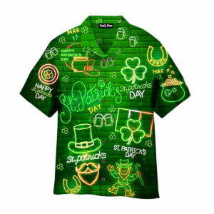 Neon Light Black St Patricks Day Hawaiian Shirts Pn303086Lb - For Men And Women - Kids  - Thelegend59
