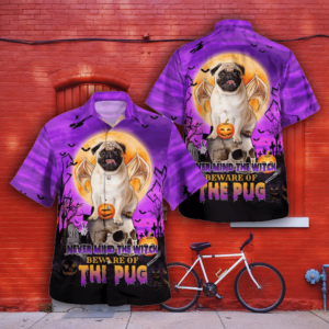 Never Mind The Witch Beware Of The Pug Halloween Hawaiian Shirts  - Thelegend59