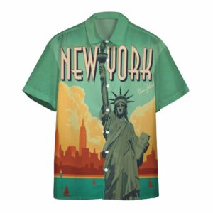 New York City Lady Liberty Hawaiian Shirt For Men Women  - Thelegend59