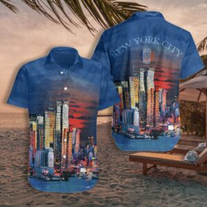 New York City Neon At Night Hawaiian Shirt For Men Women  - Thelegend59
