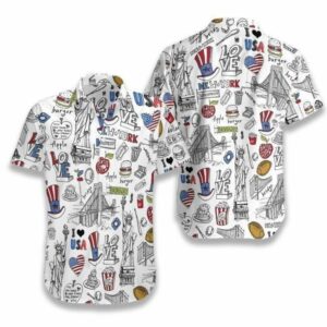 New York White Fashion Design Hawaiian Shirt For Men Women  - Thelegend59