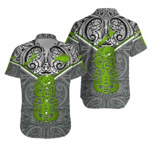 New Zealand Maori Rugby Hawaiian Shirt Pride Version - Gray  - Thelegend59