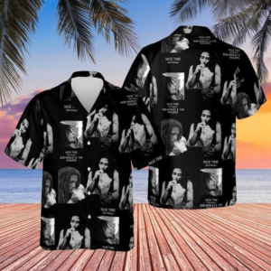 Nice Time Bob Marley The Wailers Hawaiian Graphic Print Short Sleeve  - Thelegend59