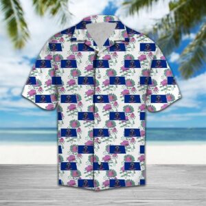 North Dakota Wild Prairie Rose White Pink Unique Design Hawaiian Shirt For Men Women  - Thelegend59