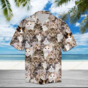 Norwegian Forest Cat Brown Best Design Hawaiian Shirt For Men Women  - Thelegend59