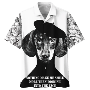 Nothing Make Me Smile More Than Looking Into The Face Dachshund Hawaiian Shirt For Men Women  - Thelegend59