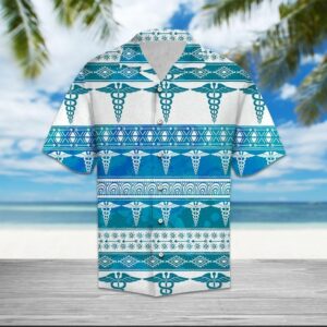 Nurse Feather Pattern Blue Nice Design Hawaiian Shirt For Men Women  - Thelegend59