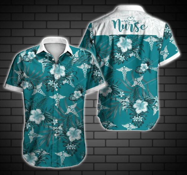 Nurse Hawaiian Ii Graphic Print Short Sleeve  - Thelegend59
