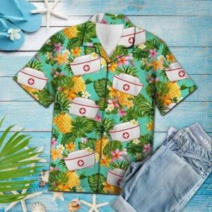 Nurse Pineapple Tropical Hawaiian Shirt For Men Women  - Thelegend59