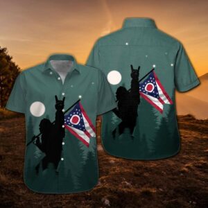 Ohio Proud Bigfoot Sasquatch American Hawaiian Aloha Hawaiian Shirtss  - Thelegend59