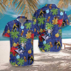 Oil Field Life Hawaiian Graphic Print Short Sleeve Hawaiian Shirt  - Thelegend59
