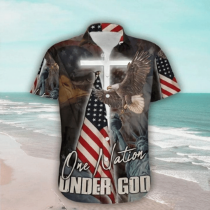 One Nation Under God Aloha Hawaiian Shirt For Summer - For Men And Women - Kids  - Thelegend59