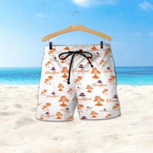 Orange Crown Royal Palm Tree All Over Print 3D Unisex Hawaiian Shirt And Beach Short  - Thelegend59