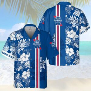 Pabst Blue Bibbon All Over Print 3D Hawaiian Shirt  - Thelegend59