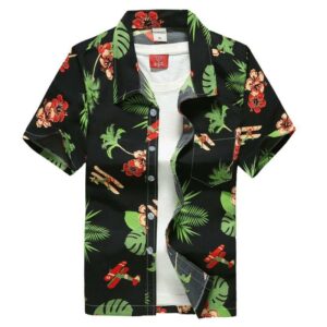 Palm Tree  Black Amazing Design Unisex Hawaiian Shirt  - Thelegend59