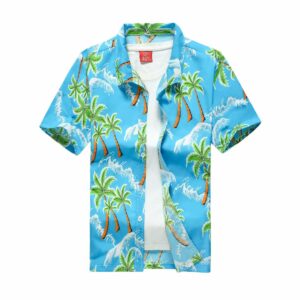 Palm Tree Banana Blue Amazing Design Unisex Hawaiian Shirt  - Thelegend59